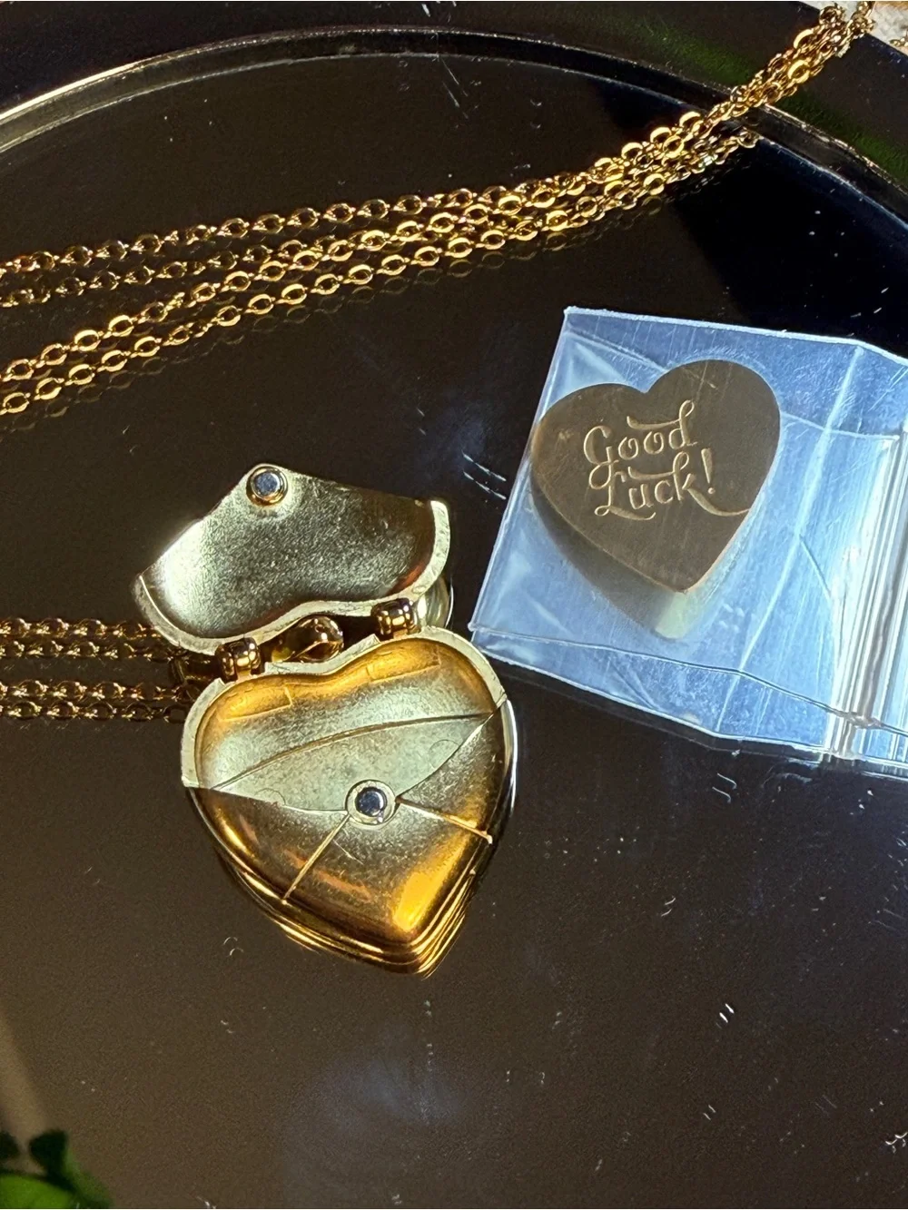 Gold Heart Locket Necklace - Picture 5 of 5